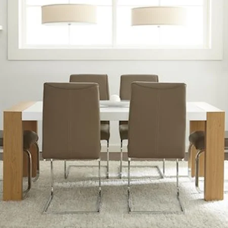 Two-Tone Dining Table with Block Legs
